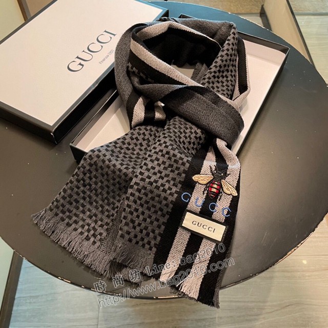 Gucci經典羊絨長巾 古馳2021新品羊絨經典條紋編織圍巾 古琦男士女士圍巾  mmj1168